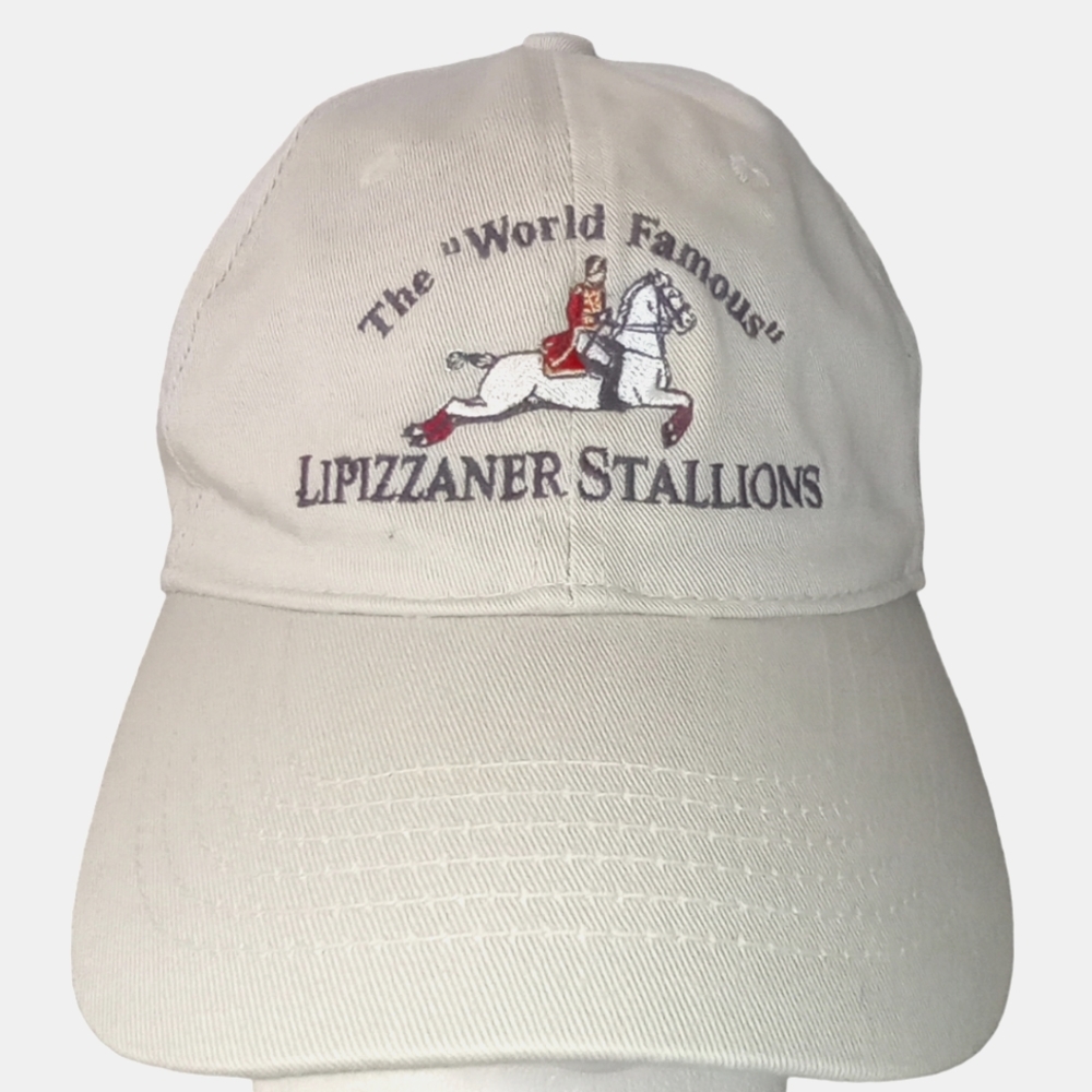 "The World Famous Lipizzaner Stallion Horses" Adjustable Tan Baseball Cap Hat